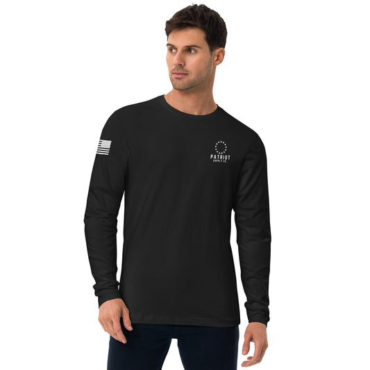 Black Long Sleeve Fitted Crew